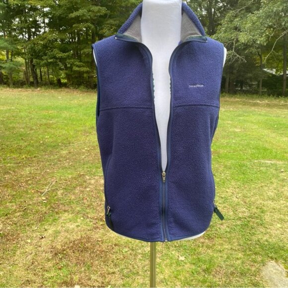 PATAGONIA VEST SYNCHILLA COAT JACKET BLUE FLEECE ZIP FRONT POCKETS SIZE M - Picture 6 of 12